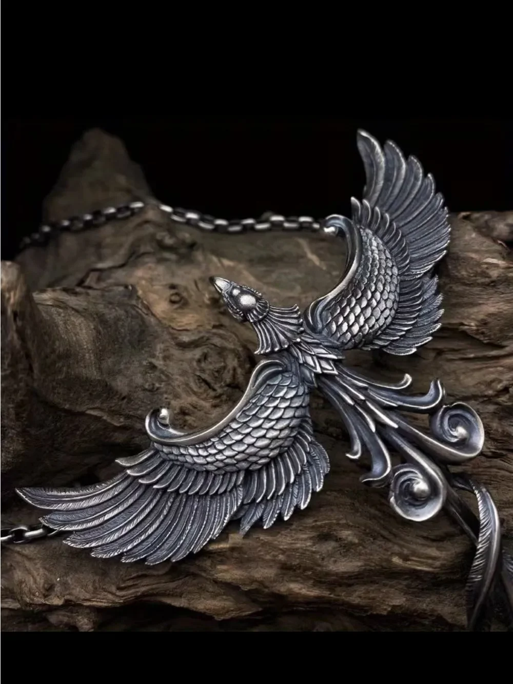 Silver Phoenix Pendant Necklace - unisex
